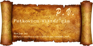 Petkovics Viktória névjegykártya
