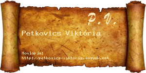 Petkovics Viktória névjegykártya